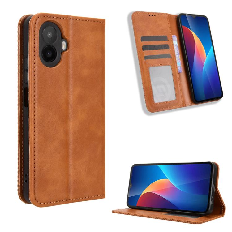 Magnetic Buckle Retro Texture Leather Phone Case, For TCL K70 5G / K70 XE, For TCL K70 SE T453D, For TCL K70 4G / K70 Power 4G, For TCL NxtPaper 70 Pro 5G, For TCL K32 5G / K33 5G, For TCL NxtPaper 60 Ultra 5G, For TCL 60 SE NxtPaper 5G                ...