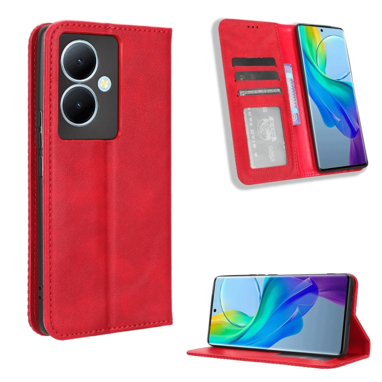 Magnetic Buckle Retro Texture Leather Phone Case, For vivo Y17s 4G, For vivo V29e 5G, For vivo Y27 / Y36 5G / 4G, For vivo Y35+ 5G, For vivo S17 5G / S17 Pro, For vivo S17e, For vivo Y78 Plus, For vivo Y16 / iQOO Z7i, For vivo Y100 5G                  ...