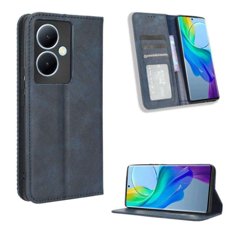 Magnetic Buckle Retro Texture Leather Phone Case, For vivo Y17s 4G, For vivo V29e 5G, For vivo Y27 / Y36 5G / 4G, For vivo Y35+ 5G, For vivo S17 5G / S17 Pro, For vivo S17e, For vivo Y78 Plus, For vivo Y16 / iQOO Z7i, For vivo Y100 5G                  ...