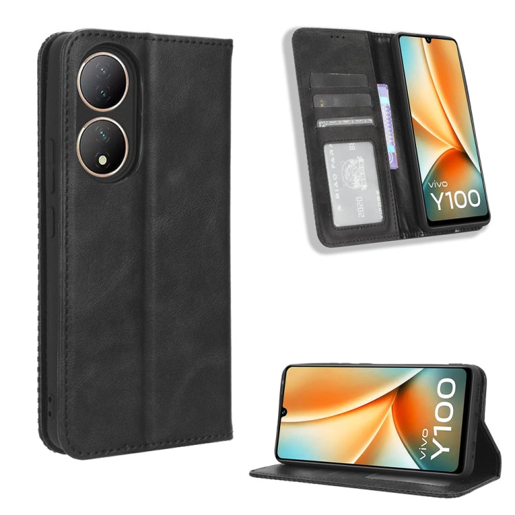 Magnetic Buckle Retro Texture Leather Phone Case, For vivo Y17s 4G, For vivo V29e 5G, For vivo Y27 / Y36 5G / 4G, For vivo Y35+ 5G, For vivo S17 5G / S17 Pro, For vivo S17e, For vivo Y78 Plus, For vivo Y16 / iQOO Z7i, For vivo Y100 5G                  ...