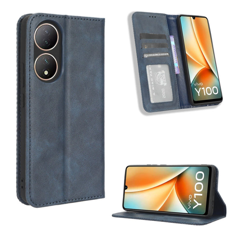 Magnetic Buckle Retro Texture Leather Phone Case, For vivo Y17s 4G, For vivo V29e 5G, For vivo Y27 / Y36 5G / 4G, For vivo Y35+ 5G, For vivo S17 5G / S17 Pro, For vivo S17e, For vivo Y78 Plus, For vivo Y16 / iQOO Z7i, For vivo Y100 5G                  ...