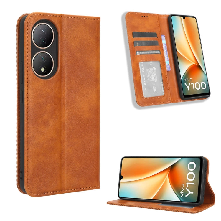 Magnetic Buckle Retro Texture Leather Phone Case, For vivo Y17s 4G, For vivo V29e 5G, For vivo Y27 / Y36 5G / 4G, For vivo Y35+ 5G, For vivo S17 5G / S17 Pro, For vivo S17e, For vivo Y78 Plus, For vivo Y16 / iQOO Z7i, For vivo Y100 5G                  ...