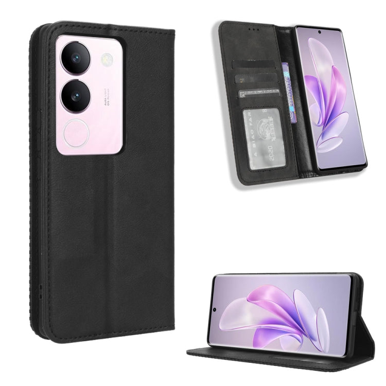Magnetic Buckle Retro Texture Leather Phone Case, For vivo Y17s 4G, For vivo V29e 5G, For vivo Y27 / Y36 5G / 4G, For vivo Y35+ 5G, For vivo S17 5G / S17 Pro, For vivo S17e, For vivo Y78 Plus, For vivo Y16 / iQOO Z7i, For vivo Y100 5G                  ...