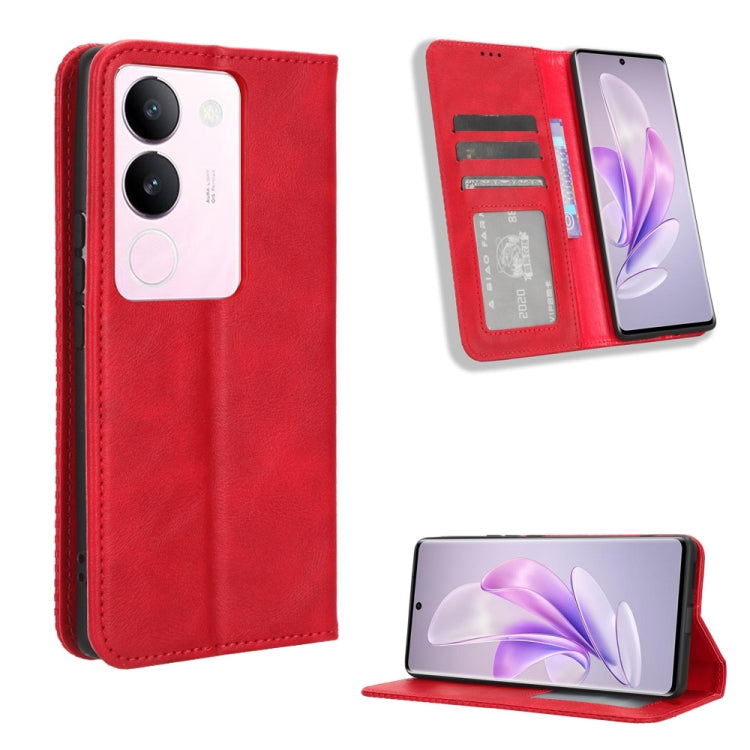 Magnetic Buckle Retro Texture Leather Phone Case, For vivo Y17s 4G, For vivo V29e 5G, For vivo Y27 / Y36 5G / 4G, For vivo Y35+ 5G, For vivo S17 5G / S17 Pro, For vivo S17e, For vivo Y78 Plus, For vivo Y16 / iQOO Z7i, For vivo Y100 5G                  ...