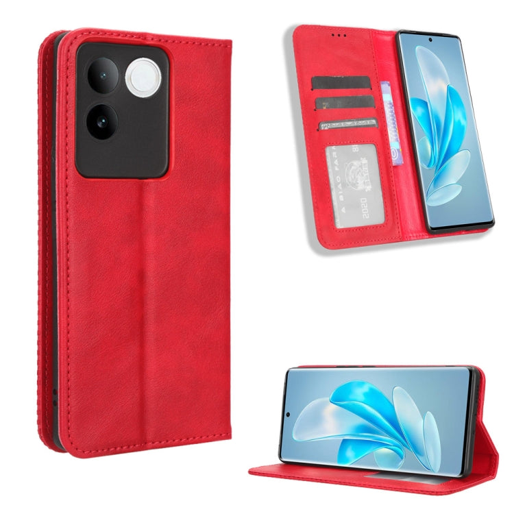Magnetic Buckle Retro Texture Leather Phone Case, For vivo Y17s 4G, For vivo V29e 5G, For vivo Y27 / Y36 5G / 4G, For vivo Y35+ 5G, For vivo S17 5G / S17 Pro, For vivo S17e, For vivo Y78 Plus, For vivo Y16 / iQOO Z7i, For vivo Y100 5G                  ...