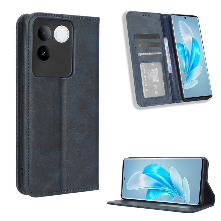 Magnetic Buckle Retro Texture Leather Phone Case, For vivo Y17s 4G, For vivo V29e 5G, For vivo Y27 / Y36 5G / 4G, For vivo Y35+ 5G, For vivo S17 5G / S17 Pro, For vivo S17e, For vivo Y78 Plus, For vivo Y16 / iQOO Z7i, For vivo Y100 5G                  ...