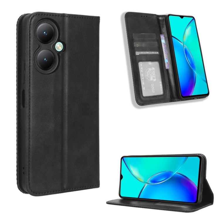 Magnetic Buckle Retro Texture Leather Phone Case, For vivo Y17s 4G, For vivo V29e 5G, For vivo Y27 / Y36 5G / 4G, For vivo Y35+ 5G, For vivo S17 5G / S17 Pro, For vivo S17e, For vivo Y78 Plus, For vivo Y16 / iQOO Z7i, For vivo Y100 5G                  ...