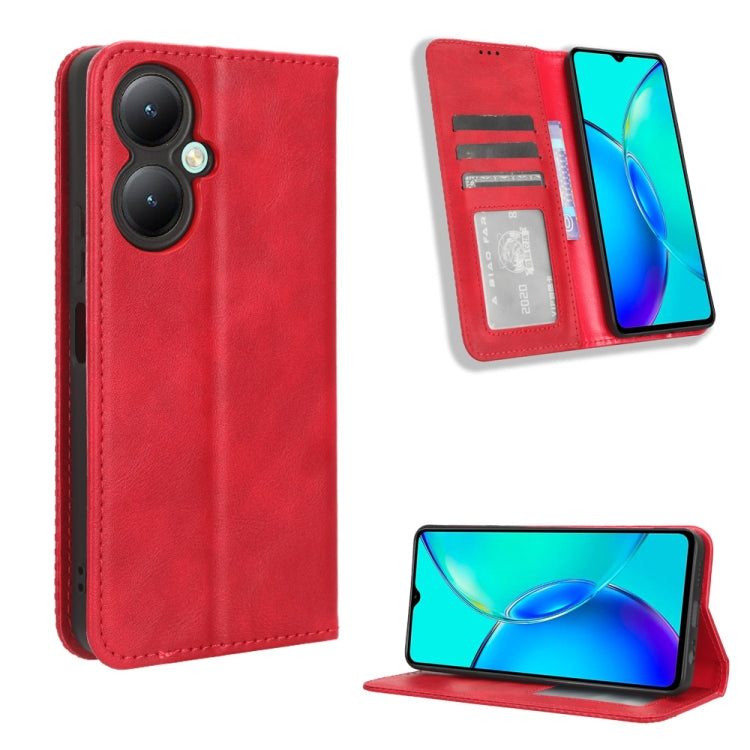 Magnetic Buckle Retro Texture Leather Phone Case, For vivo Y17s 4G, For vivo V29e 5G, For vivo Y27 / Y36 5G / 4G, For vivo Y35+ 5G, For vivo S17 5G / S17 Pro, For vivo S17e, For vivo Y78 Plus, For vivo Y16 / iQOO Z7i, For vivo Y100 5G                  ...
