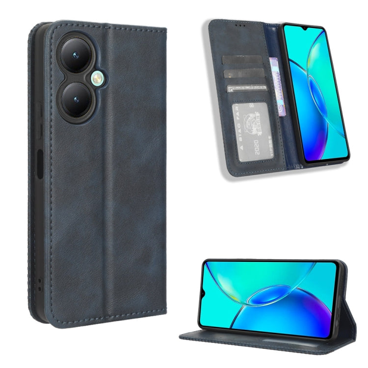 Magnetic Buckle Retro Texture Leather Phone Case, For vivo Y17s 4G, For vivo V29e 5G, For vivo Y27 / Y36 5G / 4G, For vivo Y35+ 5G, For vivo S17 5G / S17 Pro, For vivo S17e, For vivo Y78 Plus, For vivo Y16 / iQOO Z7i, For vivo Y100 5G                  ...