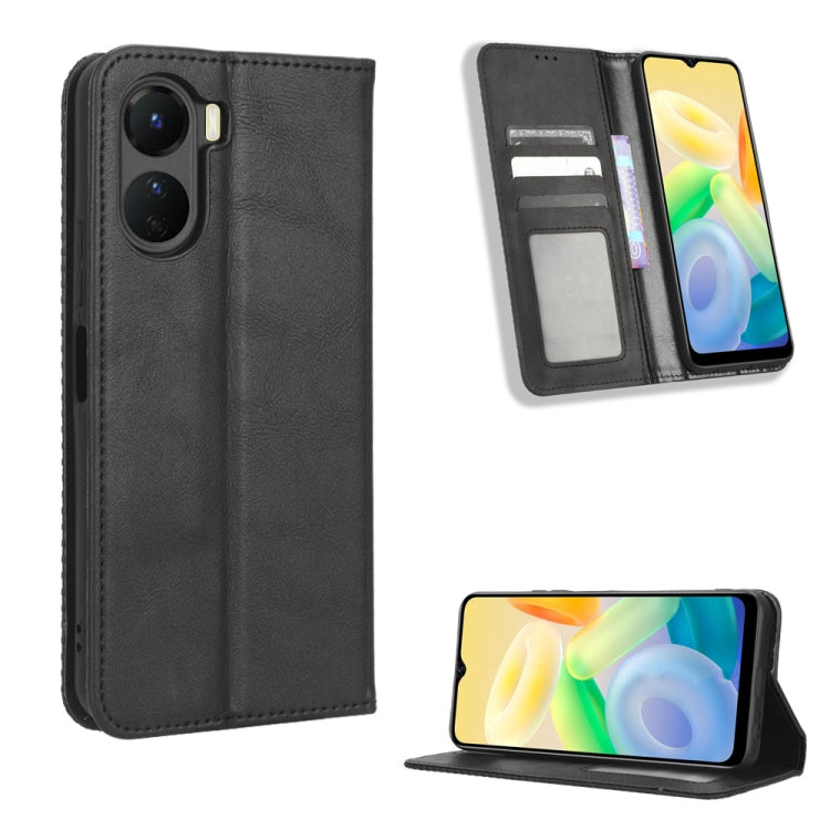 Magnetic Buckle Retro Texture Leather Phone Case, For vivo Y17s 4G, For vivo V29e 5G, For vivo Y27 / Y36 5G / 4G, For vivo Y35+ 5G, For vivo S17 5G / S17 Pro, For vivo S17e, For vivo Y78 Plus, For vivo Y16 / iQOO Z7i, For vivo Y100 5G                  ...