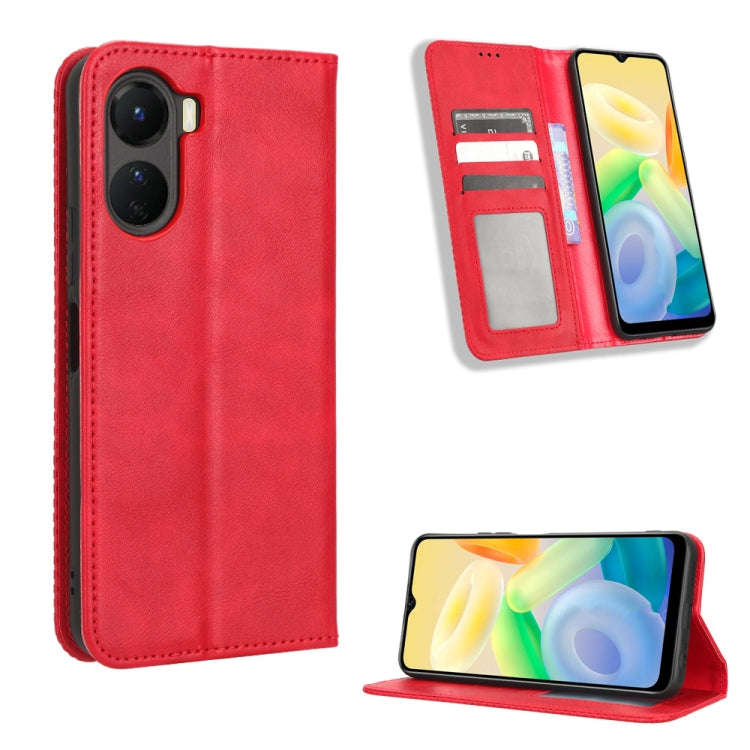 Magnetic Buckle Retro Texture Leather Phone Case, For vivo Y17s 4G, For vivo V29e 5G, For vivo Y27 / Y36 5G / 4G, For vivo Y35+ 5G, For vivo S17 5G / S17 Pro, For vivo S17e, For vivo Y78 Plus, For vivo Y16 / iQOO Z7i, For vivo Y100 5G                  ...