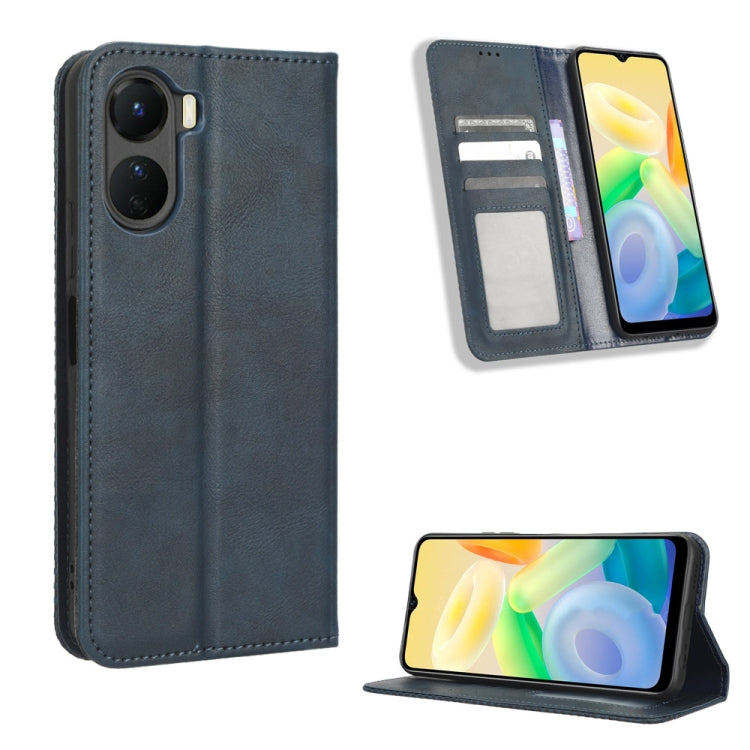 Magnetic Buckle Retro Texture Leather Phone Case, For vivo Y17s 4G, For vivo V29e 5G, For vivo Y27 / Y36 5G / 4G, For vivo Y35+ 5G, For vivo S17 5G / S17 Pro, For vivo S17e, For vivo Y78 Plus, For vivo Y16 / iQOO Z7i, For vivo Y100 5G                  ...