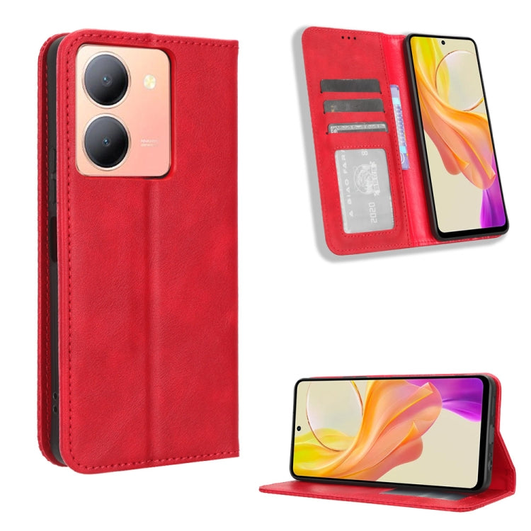 Magnetic Buckle Retro Texture Leather Phone Case, For vivo Y17s 4G, For vivo V29e 5G, For vivo Y27 / Y36 5G / 4G, For vivo Y35+ 5G, For vivo S17 5G / S17 Pro, For vivo S17e, For vivo Y78 Plus, For vivo Y16 / iQOO Z7i, For vivo Y100 5G                  ...