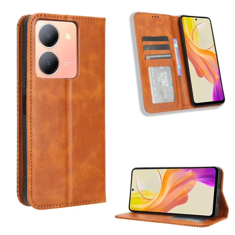 Magnetic Buckle Retro Texture Leather Phone Case, For vivo Y17s 4G, For vivo V29e 5G, For vivo Y27 / Y36 5G / 4G, For vivo Y35+ 5G, For vivo S17 5G / S17 Pro, For vivo S17e, For vivo Y78 Plus, For vivo Y16 / iQOO Z7i, For vivo Y100 5G                  ...