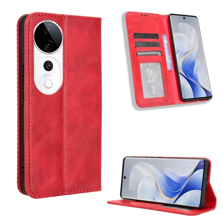 Magnetic Buckle Retro Texture Leather Phone Case, For vivo Y04 4G / Y29s 5G, For vivo V50 5G, For vivo Y19s 4G, For vivo X200 5G, For vivo X200 Pro mini 5G, For vivo X200 Pro 5G, For vivo V40 Lite 4G / 5G IDN, For vivo V40e 5G / iQOO Z9S 5G            ...