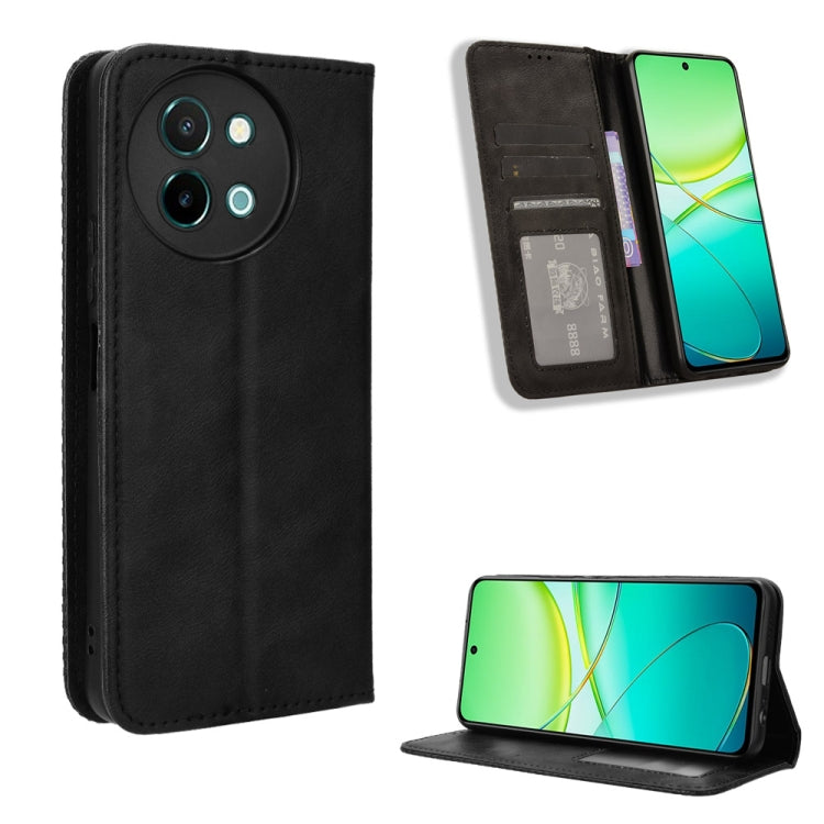 Magnetic Buckle Retro Texture Leather Phone Case, For vivo Y04 4G / Y29s 5G, For vivo V50 5G, For vivo Y19s 4G, For vivo X200 5G, For vivo X200 Pro mini 5G, For vivo X200 Pro 5G, For vivo V40 Lite 4G / 5G IDN, For vivo V40e 5G / iQOO Z9S 5G            ...