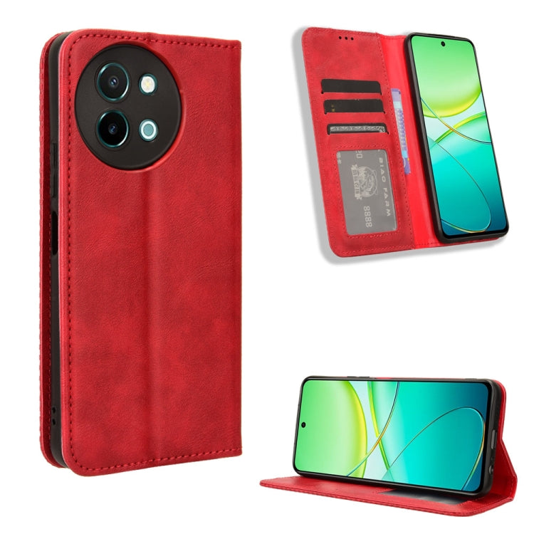 Magnetic Buckle Retro Texture Leather Phone Case, For vivo Y04 4G / Y29s 5G, For vivo V50 5G, For vivo Y19s 4G, For vivo X200 5G, For vivo X200 Pro mini 5G, For vivo X200 Pro 5G, For vivo V40 Lite 4G / 5G IDN, For vivo V40e 5G / iQOO Z9S 5G            ...