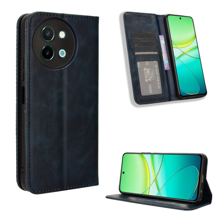 Magnetic Buckle Retro Texture Leather Phone Case, For vivo Y04 4G / Y29s 5G, For vivo V50 5G, For vivo Y19s 4G, For vivo X200 5G, For vivo X200 Pro mini 5G, For vivo X200 Pro 5G, For vivo V40 Lite 4G / 5G IDN, For vivo V40e 5G / iQOO Z9S 5G            ...