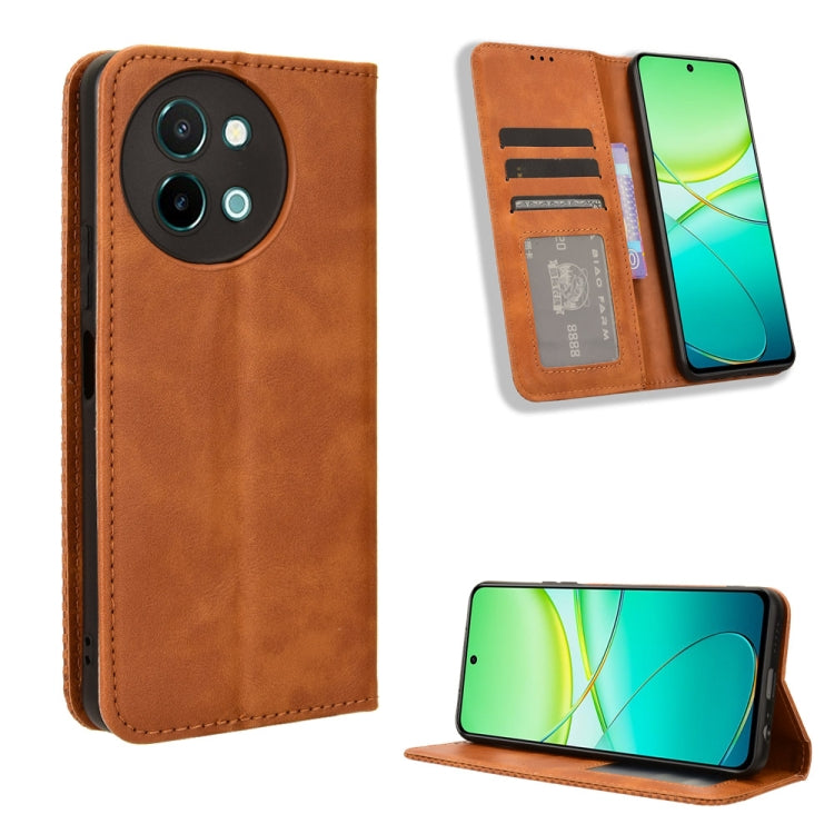 Magnetic Buckle Retro Texture Leather Phone Case, For vivo Y04 4G / Y29s 5G, For vivo V50 5G, For vivo Y19s 4G, For vivo X200 5G, For vivo X200 Pro mini 5G, For vivo X200 Pro 5G, For vivo V40 Lite 4G / 5G IDN, For vivo V40e 5G / iQOO Z9S 5G            ...