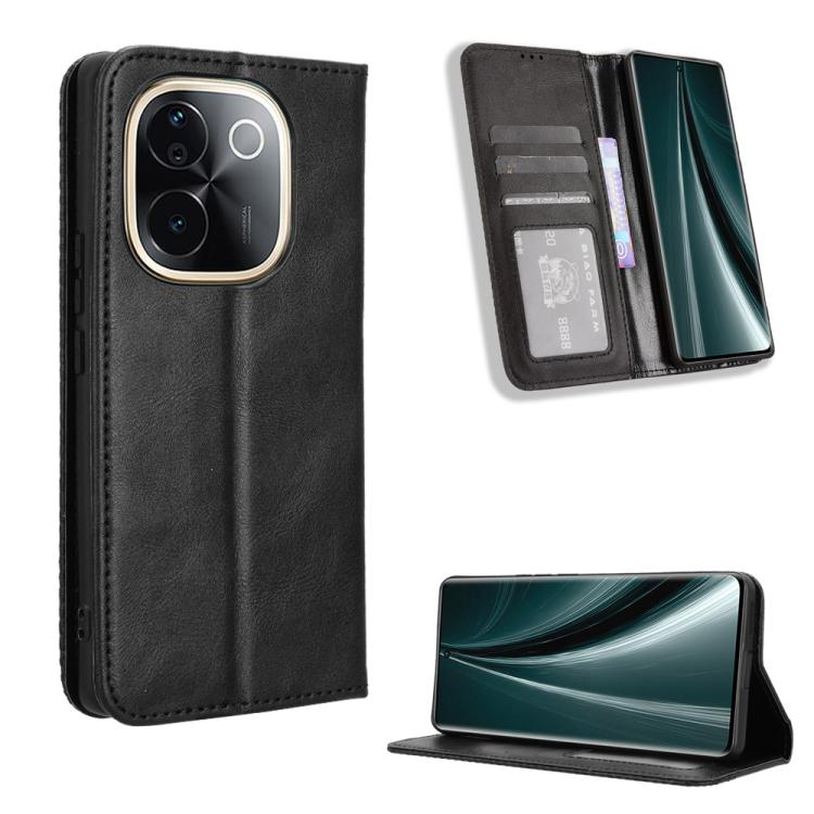 Magnetic Buckle Retro Texture Leather Phone Case, For vivo Y04 4G / Y29s 5G, For vivo V50 5G, For vivo Y19s 4G, For vivo X200 5G, For vivo X200 Pro mini 5G, For vivo X200 Pro 5G, For vivo V40 Lite 4G / 5G IDN, For vivo V40e 5G / iQOO Z9S 5G            ...