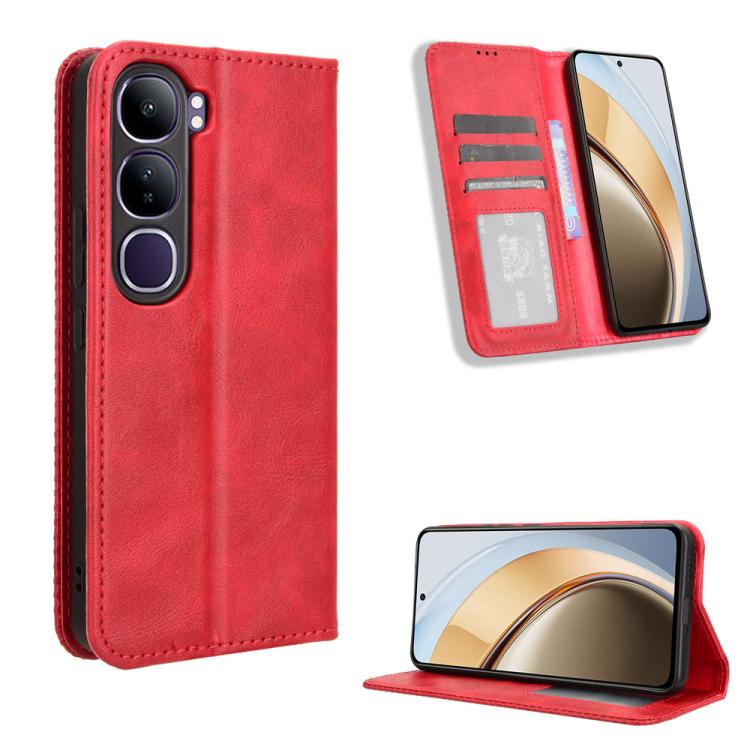 Magnetic Buckle Retro Texture Leather Phone Case, For vivo Y04 4G / Y29s 5G, For vivo V50 5G, For vivo Y19s 4G, For vivo X200 5G, For vivo X200 Pro mini 5G, For vivo X200 Pro 5G, For vivo V40 Lite 4G / 5G IDN, For vivo V40e 5G / iQOO Z9S 5G            ...