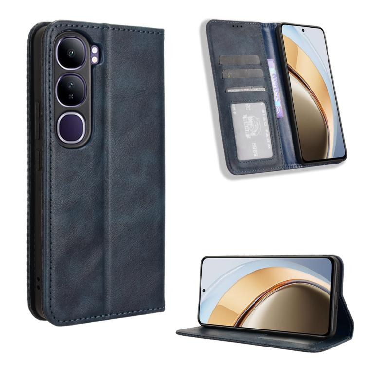 Magnetic Buckle Retro Texture Leather Phone Case, For vivo Y04 4G / Y29s 5G, For vivo V50 5G, For vivo Y19s 4G, For vivo X200 5G, For vivo X200 Pro mini 5G, For vivo X200 Pro 5G, For vivo V40 Lite 4G / 5G IDN, For vivo V40e 5G / iQOO Z9S 5G            ...