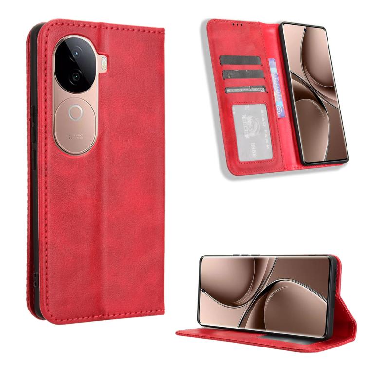 Magnetic Buckle Retro Texture Leather Phone Case, For vivo Y04 4G / Y29s 5G, For vivo V50 5G, For vivo Y19s 4G, For vivo X200 5G, For vivo X200 Pro mini 5G, For vivo X200 Pro 5G, For vivo V40 Lite 4G / 5G IDN, For vivo V40e 5G / iQOO Z9S 5G            ...