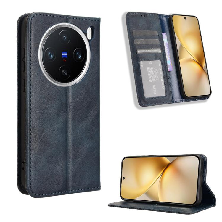 Magnetic Buckle Retro Texture Leather Phone Case, For vivo Y04 4G / Y29s 5G, For vivo V50 5G, For vivo Y19s 4G, For vivo X200 5G, For vivo X200 Pro mini 5G, For vivo X200 Pro 5G, For vivo V40 Lite 4G / 5G IDN, For vivo V40e 5G / iQOO Z9S 5G            ...