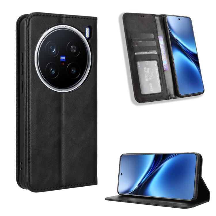 Magnetic Buckle Retro Texture Leather Phone Case, For vivo Y04 4G / Y29s 5G, For vivo V50 5G, For vivo Y19s 4G, For vivo X200 5G, For vivo X200 Pro mini 5G, For vivo X200 Pro 5G, For vivo V40 Lite 4G / 5G IDN, For vivo V40e 5G / iQOO Z9S 5G            ...