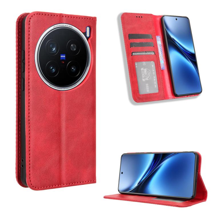 Magnetic Buckle Retro Texture Leather Phone Case, For vivo Y04 4G / Y29s 5G, For vivo V50 5G, For vivo Y19s 4G, For vivo X200 5G, For vivo X200 Pro mini 5G, For vivo X200 Pro 5G, For vivo V40 Lite 4G / 5G IDN, For vivo V40e 5G / iQOO Z9S 5G            ...