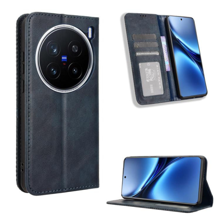 Magnetic Buckle Retro Texture Leather Phone Case, For vivo Y04 4G / Y29s 5G, For vivo V50 5G, For vivo Y19s 4G, For vivo X200 5G, For vivo X200 Pro mini 5G, For vivo X200 Pro 5G, For vivo V40 Lite 4G / 5G IDN, For vivo V40e 5G / iQOO Z9S 5G            ...