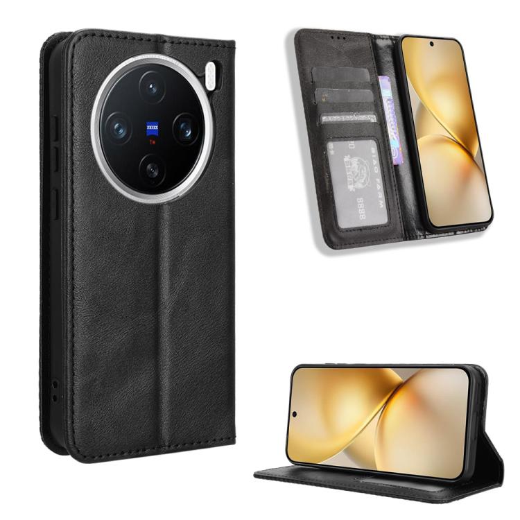 Magnetic Buckle Retro Texture Leather Phone Case, For vivo Y04 4G / Y29s 5G, For vivo V50 5G, For vivo Y19s 4G, For vivo X200 5G, For vivo X200 Pro mini 5G, For vivo X200 Pro 5G, For vivo V40 Lite 4G / 5G IDN, For vivo V40e 5G / iQOO Z9S 5G            ...