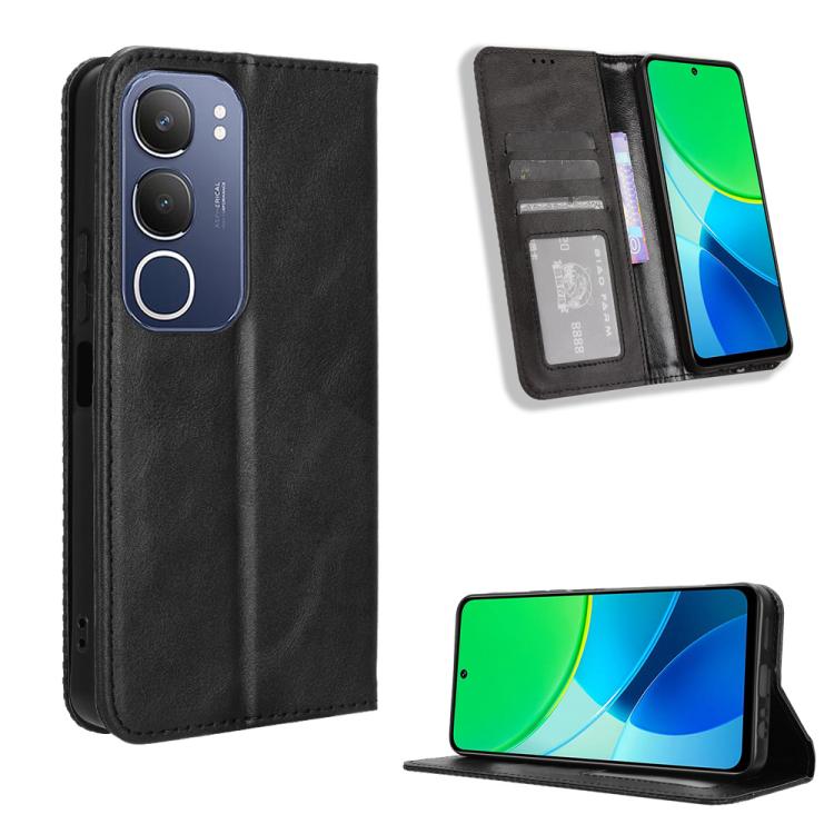 Magnetic Buckle Retro Texture Leather Phone Case, For vivo Y04 4G / Y29s 5G, For vivo V50 5G, For vivo Y19s 4G, For vivo X200 5G, For vivo X200 Pro mini 5G, For vivo X200 Pro 5G, For vivo V40 Lite 4G / 5G IDN, For vivo V40e 5G / iQOO Z9S 5G            ...