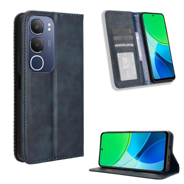 Magnetic Buckle Retro Texture Leather Phone Case, For vivo Y04 4G / Y29s 5G, For vivo V50 5G, For vivo Y19s 4G, For vivo X200 5G, For vivo X200 Pro mini 5G, For vivo X200 Pro 5G, For vivo V40 Lite 4G / 5G IDN, For vivo V40e 5G / iQOO Z9S 5G            ...