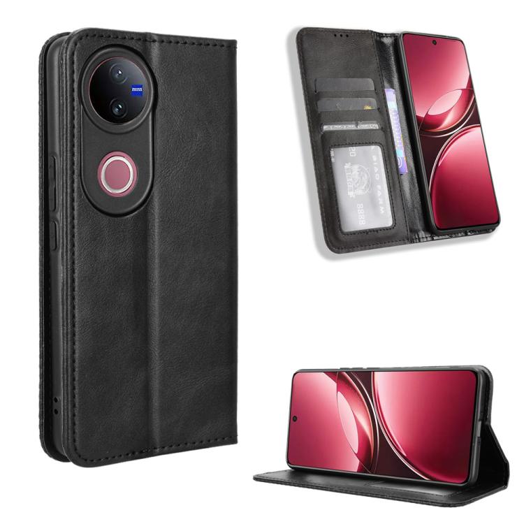 Magnetic Buckle Retro Texture Leather Phone Case, For vivo Y04 4G / Y29s 5G, For vivo V50 5G, For vivo Y19s 4G, For vivo X200 5G, For vivo X200 Pro mini 5G, For vivo X200 Pro 5G, For vivo V40 Lite 4G / 5G IDN, For vivo V40e 5G / iQOO Z9S 5G            ...