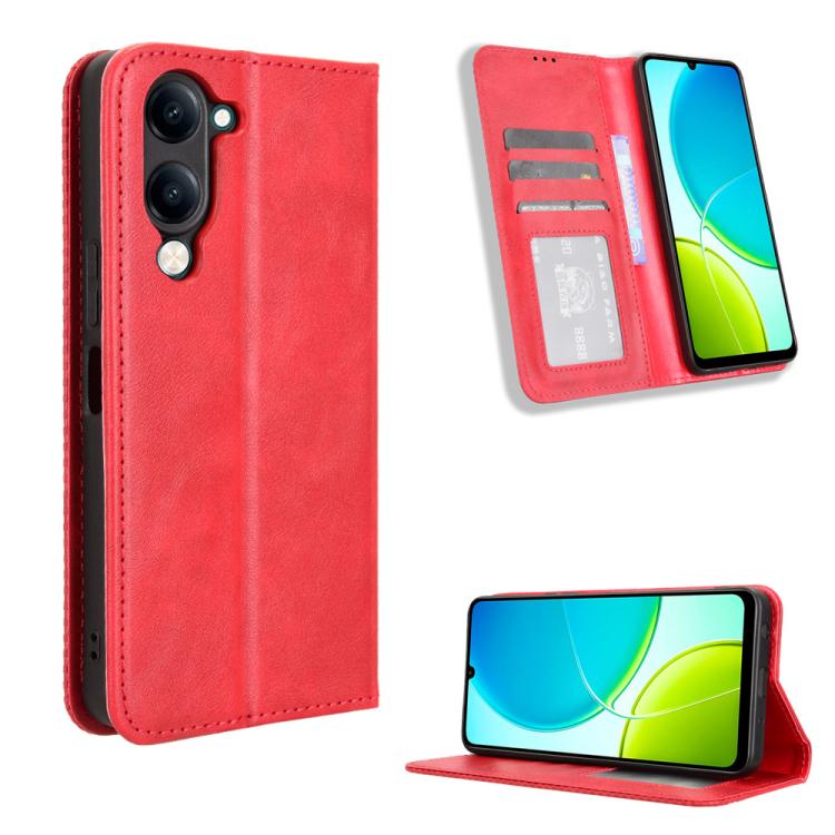 Magnetic Buckle Retro Texture Leather Phone Case, For vivo Y04 4G / Y29s 5G, For vivo V50 5G, For vivo Y19s 4G, For vivo X200 5G, For vivo X200 Pro mini 5G, For vivo X200 Pro 5G, For vivo V40 Lite 4G / 5G IDN, For vivo V40e 5G / iQOO Z9S 5G            ...