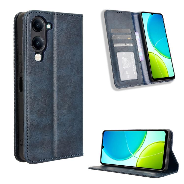 Magnetic Buckle Retro Texture Leather Phone Case, For vivo Y04 4G / Y29s 5G, For vivo V50 5G, For vivo Y19s 4G, For vivo X200 5G, For vivo X200 Pro mini 5G, For vivo X200 Pro 5G, For vivo V40 Lite 4G / 5G IDN, For vivo V40e 5G / iQOO Z9S 5G            ...