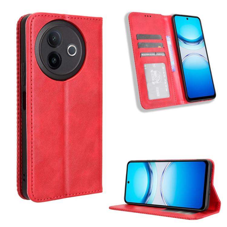 Magnetic Buckle Retro Texture Leather Phone Case