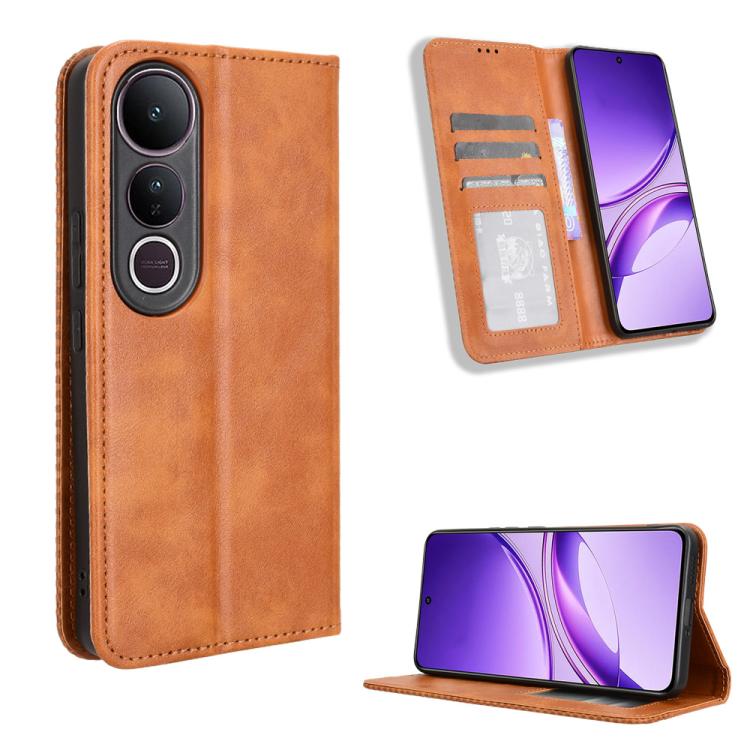 Magnetic Buckle Retro Texture Leather Phone Case