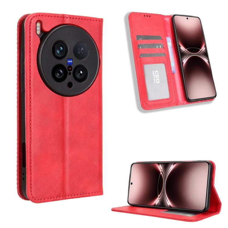 Magnetic Buckle Retro Texture Leather Phone Case