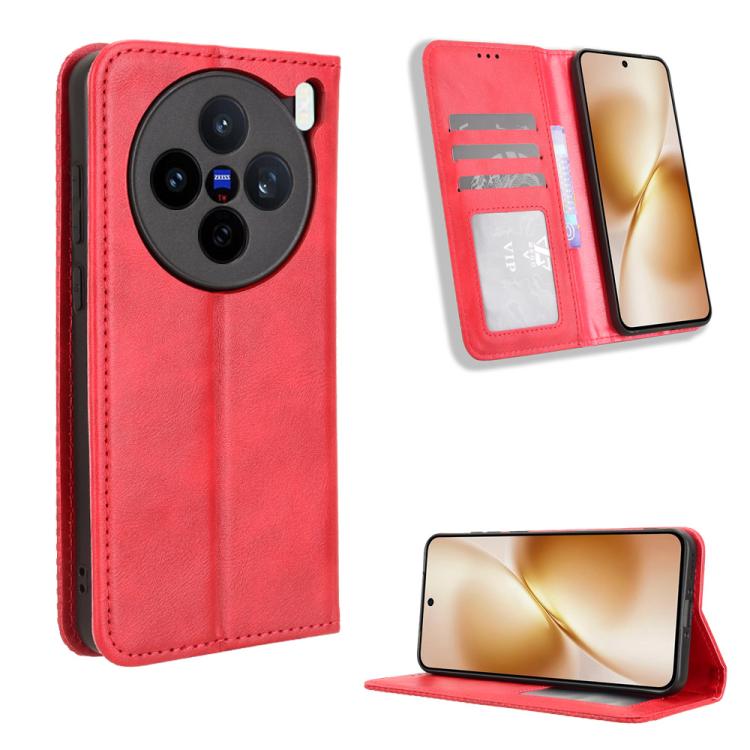 Magnetic Buckle Retro Texture Leather Phone Case