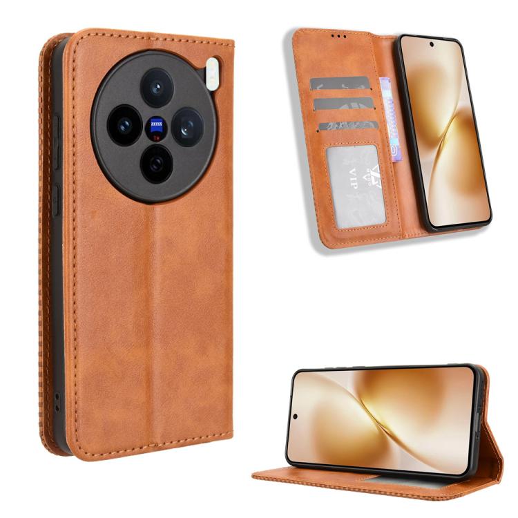 Magnetic Buckle Retro Texture Leather Phone Case