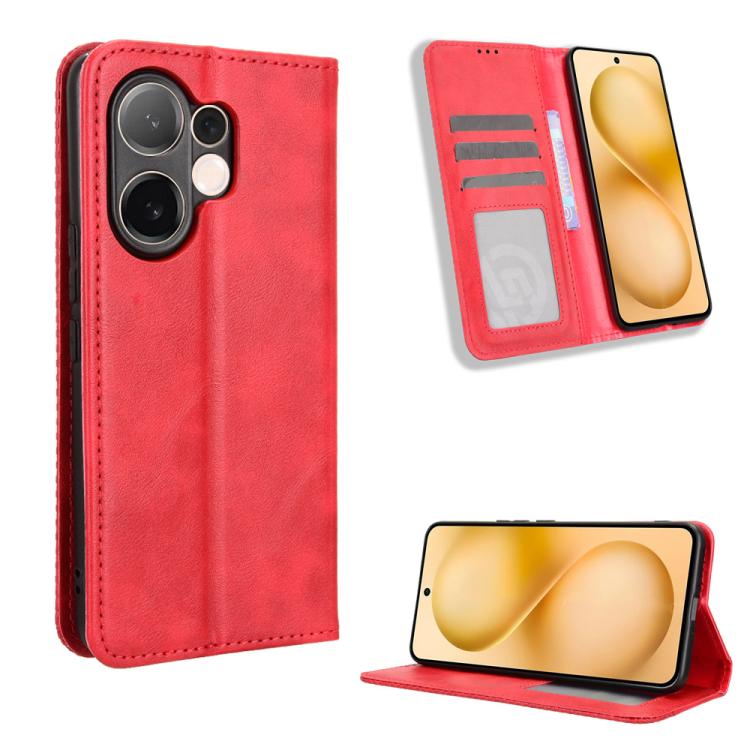 Magnetic Buckle Retro Texture Leather Phone Case