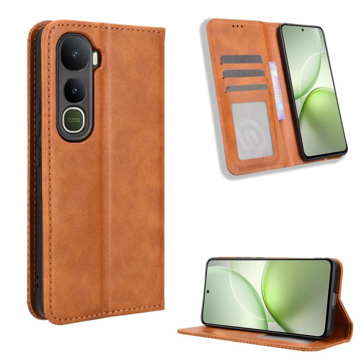 Magnetic Buckle Retro Texture Leather Phone Case