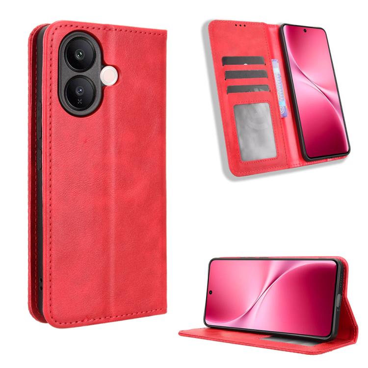 Magnetic Buckle Retro Texture Leather Phone Case
