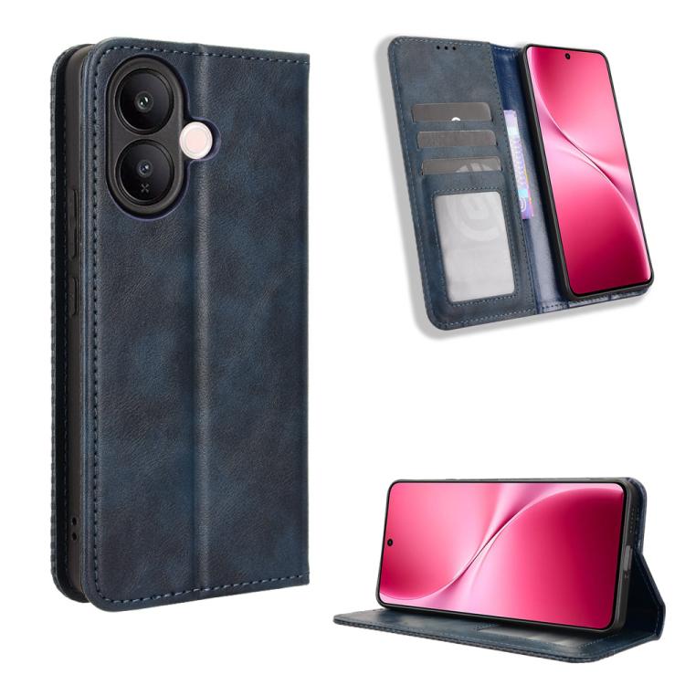 Magnetic Buckle Retro Texture Leather Phone Case
