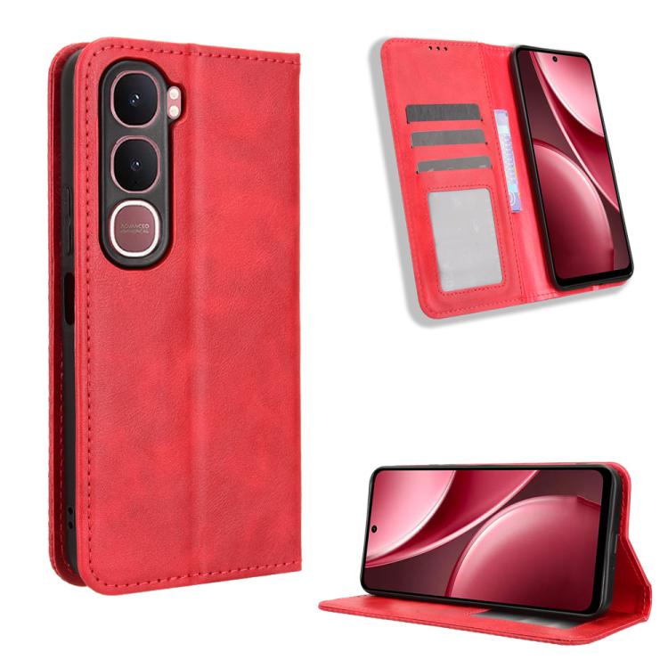 Magnetic Buckle Retro Texture Leather Phone Case