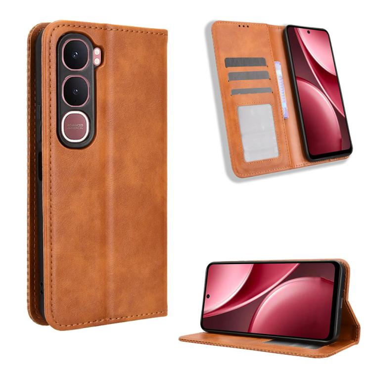 Magnetic Buckle Retro Texture Leather Phone Case
