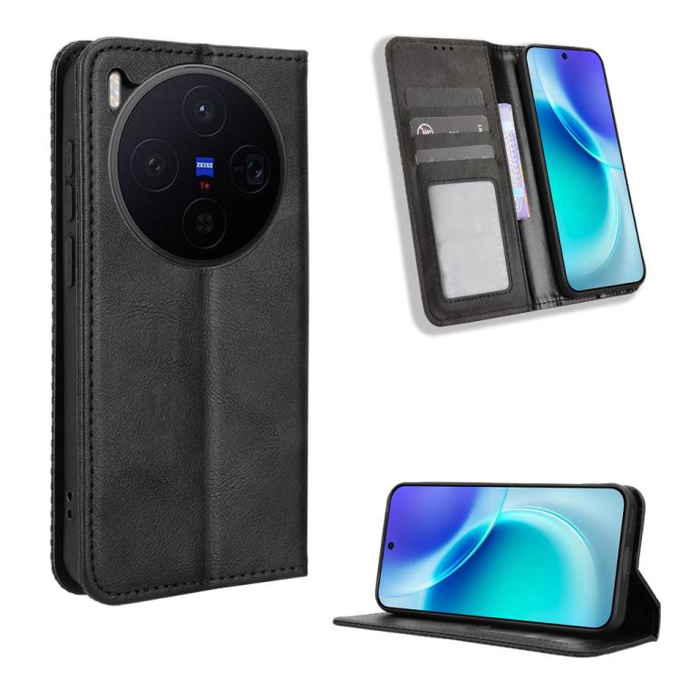 Magnetic Buckle Retro Texture Leather Phone Case