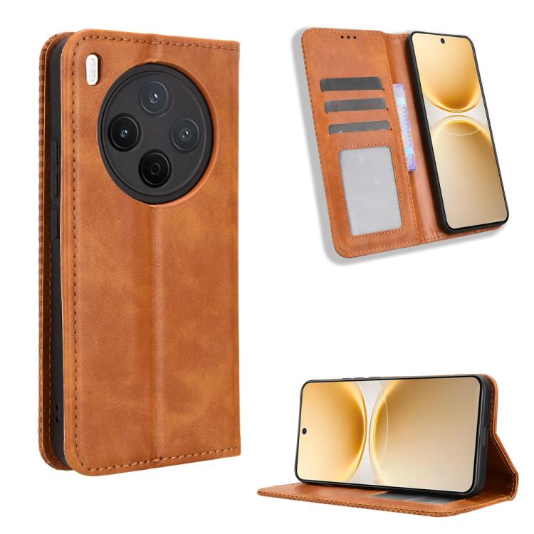 Magnetic Buckle Retro Texture Leather Phone Case, For vivo S50 Pro mini / X300 FE 5G Russia, For vivo Y600 Pro 5G, For vivo T5 Pro 5G / iQOO Z11 5G, For vivo Y21 5G / Y05 4G, For vivo V70 FE 5G, For vivo V70 5G / V70 Elite 5G                           ...